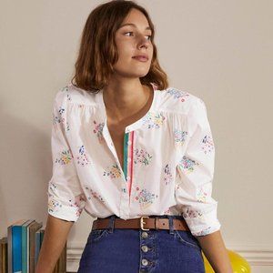 Boden Relaxed Popover Cotton Shirt, like new, Size 6, runs big